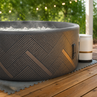 Piscine Spa Gonflable Plug and Play, Installation Facile, Spa à Bulles Chauffé Portable pour Petite Terrasse, Jardin ou Cour