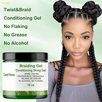 Gel coiffant pour tresses sans sulfate pour femmes, tenue extra forte, à base de plantes, biologique, gel pour tresses soignées, 16 oz pour les tresseurs