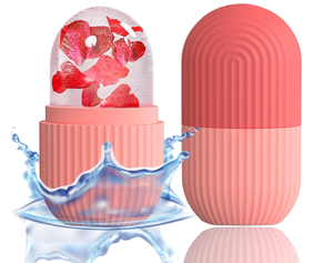 Plateau à glaçons portable pour le visage, en forme de diamant, pour massage facial, technique de roulage sans silicone ni cordon pour les soins de la peau - Product Image 1