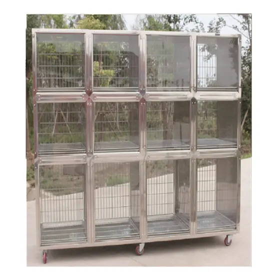 Factory Supply Animal Cages Veterinary Stainless Steel Dog Cage Pet Display Cage