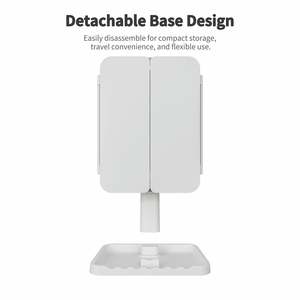 Có thể điều chỉnh độ sáng biểu tượng tùy chỉnh các nhà sản xuất LED Vanity trifold trang điểm gấp với ánh sáng Salon 3 cách thắp sáng gương trang điểm - Product Image 6
