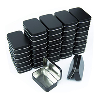 Mini boîtes portables rectangulaires à charnière en métal pour baume à lèvres, artisanat, Kit de rangement
