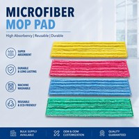 Recambio de Mopa de Microfibra Ecológica, Almohadilla de Limpieza con Código de Color para Áreas Públicas, Oficinas y Pisos Residenciales
