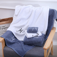 12 signes du zodiaque serviettes de visage logo de broderie personnalisé serviettes de bain ensembles de cadeaux de vacances pour adultes bébé enfants maison hôtels
