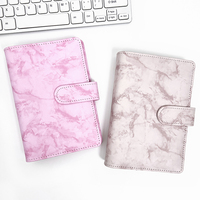 Carnet d'affaires à 6 anneaux, organiseur spirale, agenda de travail, journal, classeur de budget, couverture en cuir PU imprimé marbre, classeur A5 A6