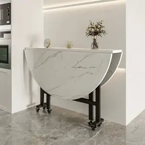 mesa dobrável combinação de madeira preta com matéria-prima em aço inoxidável