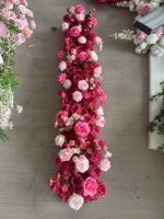 Boule de fleurs artificielles W-D0241, rose vif, rose artificielle, boule de fleurs pour centre de table de mariage, décoration de table de fête
