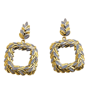 Pendientes de Moda con Diseño de Hoja Cuadrada, Acero Inoxidable 316L, Baño de Oro PVD, Joyería de Diseño - Product Image 2