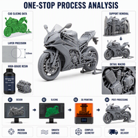 Service d'impression 3D SLA personnalisé, haute précision, modèle de moto en résine, surface lisse, géométrie complexe, prototypage rapide, OEM, ODM