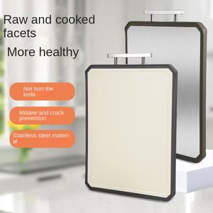 Tabla de Cortar para Cocina, de Acero Inoxidable, Doble Cara, con Protector de Esquinas Antideslizante de Titanio, Venta al Por Mayor - Product Image 4