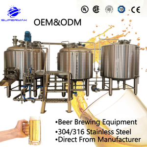 Équipement <span class=keywords><strong>de</strong></span> brassage <span class=keywords><strong>de</strong></span> bière commercial 1000L, brasserie artisanale en acier inoxydable 304, système <span class=keywords><strong>de</strong></span> microbrasserie avec contrôle PLC, personnalisable - Product Image 1