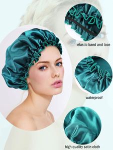 Factory Direct Luxury Plastic Custom Eva Hair <b>Caps</b> Double Waterproof Layers Shower <b>Cap</b> for Women Hair Protection - Product Image 4