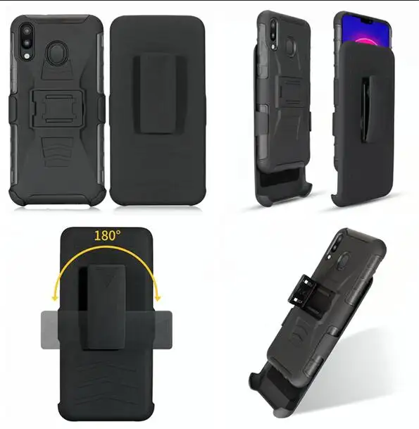 Ốp Lưng Holster Hạng Nặng Cho IPhone SE 2020 X XS XR 8 7 PLUS 6 6S SE 5 5S 11 Pro Max Ốp Da Lai Có Chân Đế