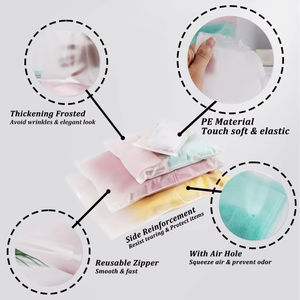 Sac à fermeture éclair givré personnalisé pour vêtements, sous-vêtements, chaussettes, emballage en plastique transparent, sac à fermeture éclair poly, sac à fermeture éclair pour vêtements - Product Image 5