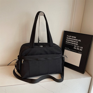 Women's Waterproof Nylon Duffel Bag 20-35L Portable Travel Gym Bag Solid Color Off White Black Camel Brown - Product Image 2