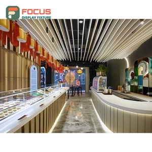 Commercial Coffee Display Cabinet Black <b>Walnut</b> Finish Customer Pickup Area Storefront Coffee Cabinet - Product Image 2