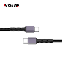 WISESIR PD 60W USB 3.0 3A Kabel Pengisian Cepat Paduan Aluminium Tipe-C Tipe-C untuk Ponsel Laptop Komputer Earphone Kantor Rumah Perjalanan
