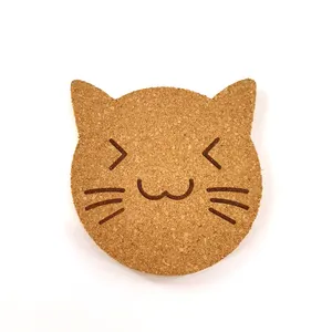 Cute Kittens Cork Cat Cup Coasters For Drinks Absorbent Cat Shape Cute Animal Cork Coasters Hungable Custom Coasters