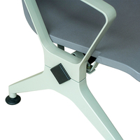 Accoudoirs en aluminium gris-orange, chaises d'attente de luxe 5 places pour aéroport, centre commercial, école et hôpital - durables et écologiques