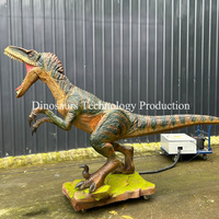 Etkileşimli Açık Hava Animatronik Dinozor Robotu Gerçek Boyutlu Velociraptor Modeli