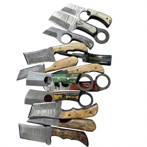 Cuchillo de Supervivencia y Caza de Acero de Damasco de Grado Industrial, Hecho a Mano, de Alta Calidad, con Hoja Fija Mini de Punta Caída y Mango de Madera OEM - Product Image 1