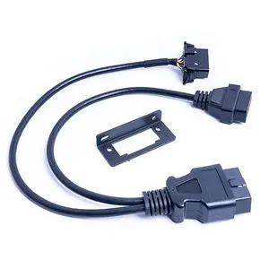 16pin 수-암 OBD2 OBDII Y 어댑터 진단 스플리터 커넥터 케이블 (모든 차량용 언더대시 브래킷 포함)