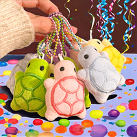 Porte-clés en peluche mini tortue kawaii personnalisé en usine, en coton, rembourrage en coton PP, design de dessin animé mignon, cadeau unisexe pour fête