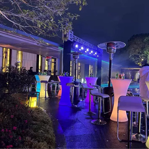 Usine OEM ODM, personnalisation, vente en gros, tabourets de bar, tables et chaises modernes à LED, éclairage RGB 16 couleurs, polyéthylène JSM - Product Image 3