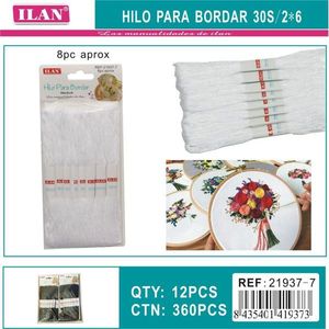 Filo da ricamo Ilan 30s/2*6 bianco per punto croce e lavori di ricamo - Product Image 3