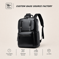 Sac à dos pour ordinateur portable en cuir PU durable personnalisé OEM, multi-poches, avec fermeture éclair, pour homme et femme