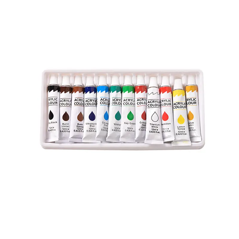 Artani — coffret de papeterie scolaire, ensemble de peinture en acrylique de couleur pour étudiants, 6/8/10/18/24 couleurs