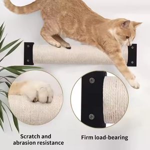 Üretim dayanıklı ahşap kedi tırmalama sütunu <span class=keywords><strong>Sisal</strong></span> halat duvar Pet kedi tırmalama sütunu duvara monte <span class=keywords><strong>Sisal</strong></span> kedi tırmanma çerçeve oyuncak - Product Image 3