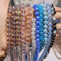 Perles en verre cristal multifacettes de qualité supérieure, chaîne de téléphone perlée faite à la main DIY, perles boule fleur éblouissantes
