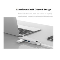 Adaptateur USB 3.0 Type-C RJ45 Gigabit LAN filaire 4-en-1 à 3 ports, coque en alliage d'aluminium pour ordinateur portable MacBook