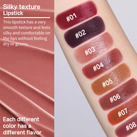 HUASURV Vente en gros de rouge à lèvres hydratant à haute pigmentation, 8 couleurs, avec vitamine E, fini mat, longue tenue, non décolorant