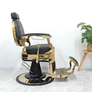 Wholesale Antique Black Gold Salon Styling <b>Chair</b> Heavy Duty Hydraulic Pump Barber Shop Round Base <b>Hairdressing</b> <b>Chair</b> - Product Image 2