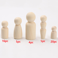 Lot de 50 mannequins en bois en gros, ensemble de poupées non peintes pour la peinture artistique DIY et les décorations artisanales
