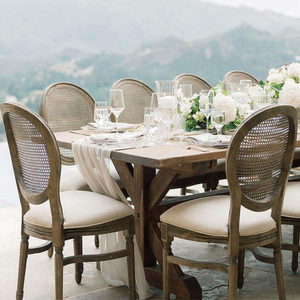 Chaise Louis <span class=keywords><strong>de</strong></span> style antique LUS-A003, alliant dossier en rotin et élégance classique pour des événements intemporels - Product Image 5