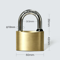 Anin Cadenas à noyau en acier et cuivre de 60mm en laiton massif Verrouillage à double levier de haute sécurité IP65 Étanche pour la maison Entrepôt Usine