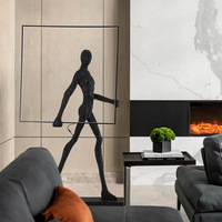 Lampe sur pied créative en forme de statue humanoïde, centre de table, ornement d'art abstrait, minimaliste moderne, en résine, LED E27, haute luminosité, pour hôtel