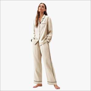 Pyjama pour femmes en Tencel Modal, fabricant OEM, impression personnalisée, pyjamas pour femmes, pyjamas en bambou pour l'hiver, pyjamas pour femmes - Product Image 1