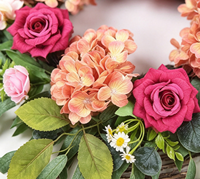 Guirlande de fleurs artificielles pivoine et rose, faite à la main, durable, décoration murale pour mariage, Noël et Thanksgiving, décoration de la maison