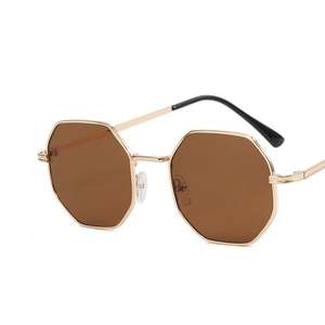Lunettes de soleil polygonales vintage 2025 personnalisées avec logo, verres miroir, monture métallique, pour hommes et femmes - Product Image 4