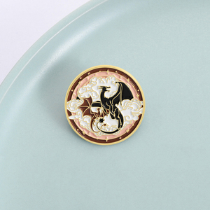 Pin de Esmalte de Dragón Negro de Fantasía, Broche de Dragón Mágico Misterioso, Insignia de Solapa, Accesorios de Joyería de Moda, Regalo - Product Image 1