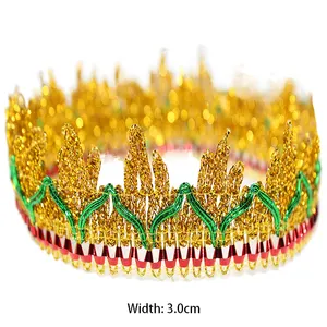 Wholesale Polyester Lace Sequin Braided Gold Lace Trim Sewing Material Ribbon Embellishment For Clothes Garment Accessories
