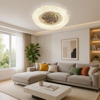 Plafonnier LED d'usine, doré, avec cœur en cristal étoilé, montage encastré, 3 couleurs, intensité variable, pour salon et chambre à coucher