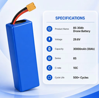 Paket Baterai Lithium Ion 8S 29.6V 30Ah 10C 350Wh/kg Baterai Isi Ulang untuk Peralatan Kerja Udara Industri