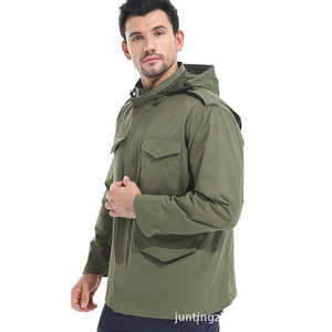 DFU0171 Manteau tactique camouflage noir et vert automne/hiver pour homme, coupe-vent d'extérieur mi-longueur M65 CS Field Charge Coat imperméable - Product Image 5