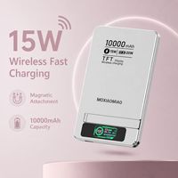 Batterie externe portable magnétique sans fil en aluminium ultra-mince 10000 mAh PD20W à charge rapide B2B ODM/OEM avec support et écran LED