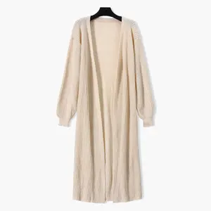 शरद ऋतु सर्दियों लंबी कार्डिगन महिलाओं बुना हुआ कोट तार देवियों बुना हुआ कार्डिगन महिलाओं ठोस स्वेटर कोट